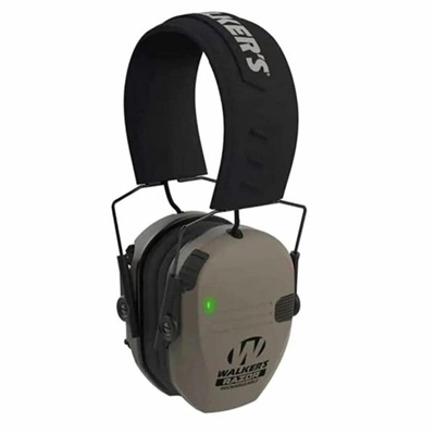 Walker's Razor Rechargeable Electronic Ear Muffs in FDE - Advanced hearing protection for shooting and hunting.