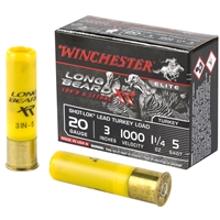 WINCHESTER LONGBEARD XR TURKEY LOADS 20 GAUGE 3" SHOTSHELLS - 5 SHOT CASE OF 100