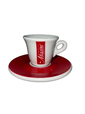 Red Stripe Espresso Cup + Saucer