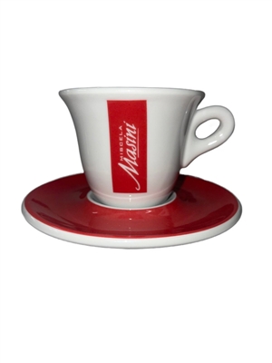 Cappuccino Red Stripe Cup + Saucer