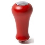Red Wood Handle Tamper with Chrome Plug