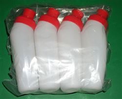 4 Gel Flask Bottle, 4oz., clear, w/REDcap