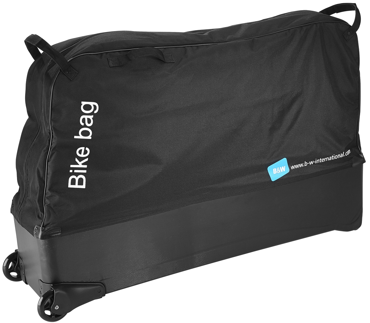 B&W Hybrid Bike transport bag case, 4 wheels, bikebag.com