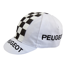Peugeot pro cycling cap B&W checkered automobile
