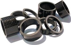 Black carbon headset spacer kit 1-1/8" , 5 10 15 20 mm height spacers