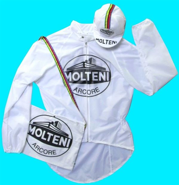 Cycling Rain Jacket Molteni White PVC Pro Team