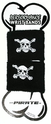 Pirate Cotton Sweat Band pair, BLACK, one size