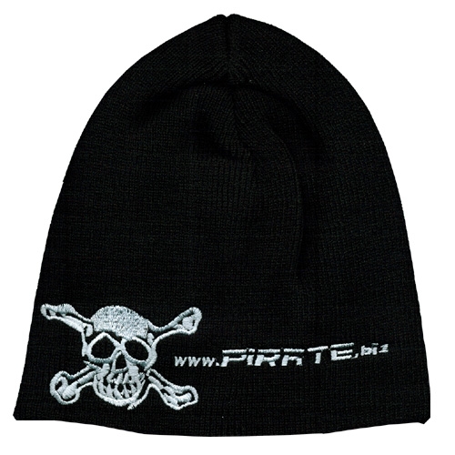 Black ski skate snow hat knit beanie Pirate Skull Cap