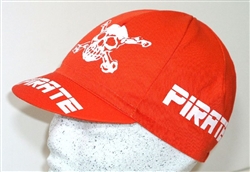 Pirate Team Cycling Race Cap, Cotton, Black, Red, White, Pink, or Orange