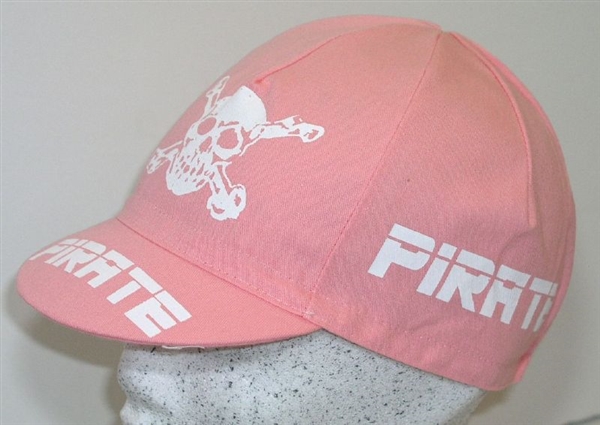 Pirate Team Cycling Race Cap, Cotton, Black, Red, White, Pink, or Orange