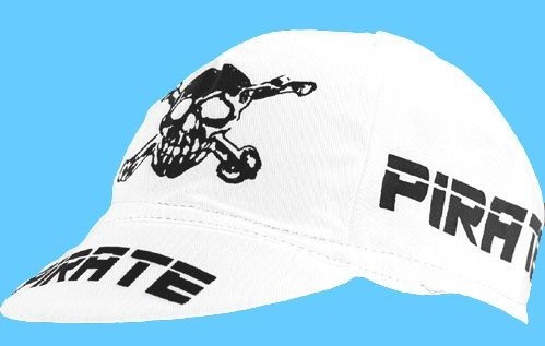 Pirate Team Cycling Race Cap, Cotton, Black, Red, White, Pink, or Orange