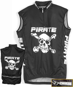 Pirate Cycling Jersey BLACK Sleeveless, XS-4XL