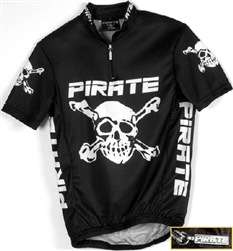 Pirate Cycling Jersey BLACK Short Sleeve, XS-4XL