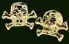 Pirate Valve Caps (Schrader), GOLD, Skull Crossbone