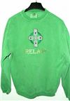 CLOSE OUT! Ireland embroidered Crew Sweatshirt, Clover Green