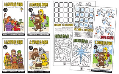toy-A Savior is Born! Scratch Color Activity Book Variety