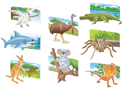 toy-Australian Wildlife 3-D Puzzles