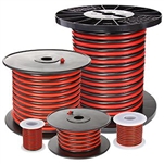 250 Foot 12/24 volt Red/Black Hookup Wire.  20ga, 2 Conductor, Spool, Stranded wire