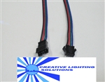 4 Wire RGB Molex Connector Set - 6" Leads M-F SET - Locking and Keyed, Black, Red, Blue & Green Wires - 22 GA.