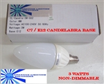 LED Candelabra Light Bulb, LED Candle Bulb - 3 Watts - Warm White