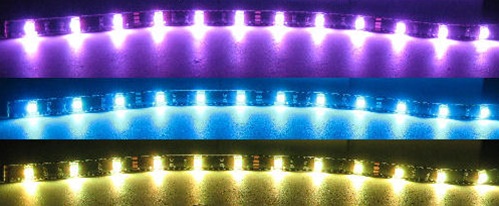 RGB LED Flex Strip - 12vdc - Water Resistant, Double Density, Black  Backing, 12 inch Red, Green, Blue & Black Power leads, Super Bright and  Flexible. Endless uses!