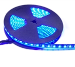 Saphire Blue LED Strip Light -12 Volt DC, IP68 Waterproof/Submersible, 300 5050 LEDs, 60/Meter, Black 10mm PCB, 72 Watts/Reel, Waterproof Connector Set, Mounting Clips/Screws - Commercial Quality 2oz/Meter Copper