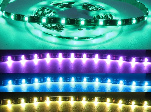 RGB LED Strip Lights - 12 volt DC, Water proof, IP68, Black PCB