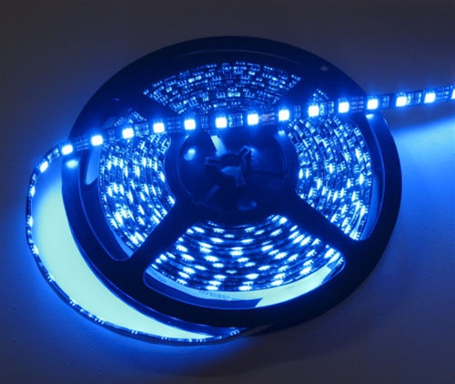 Sapphire Blue LED Tape -12vdc, Waterproof, Blue, Double Density 5050
