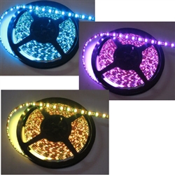 RGB LED Flex Strips - 24 vdc, Water Resistant, Double Density, White, High Output - 5M Spool