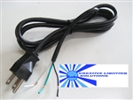 6FT IEC 3 Wire Power Cord - Stripped End to 5-15P