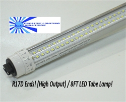 LED SMD T10 Tube Light - 3500 Lumens, 8 foot, Day White, 36 Watt, 580LED, 90V-277VAC, High Output/R17D, Clear Lens, Commercial Grade - UL Approved!
