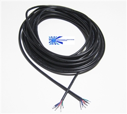 Bulk RGB Wire Cable, IP65/IP67, 4 Conductor-Red, Green, Blue & Black, 22 Gauge, Stranded, Black Sheathed - PER FOOT