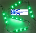 Green Waterproof LED Module - 12vDC 3 2835 Samsung SMD LEDs, White Case