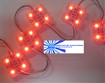 Red Waterproof LED Module - 12vDC 4 SMD 5050 LEDs, White Case