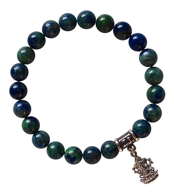 Natural Blue Green Malachite Azurite Green Blue Lapis Bracelet Round Beads  Woman Men Azurite Bracelet 8mm 9mm 10mm 12mm AAAAAA - AliExpress