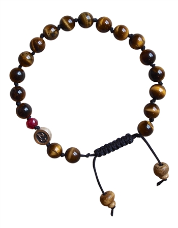 Tiger Eye Bracelet with Ruby BE BRAVE - zen jewelz