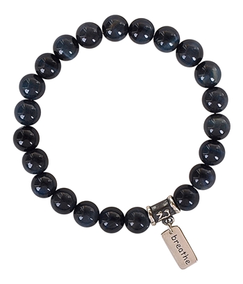 Blue Tiger Eye Bracelet BREATHE DEEPLY - zen jewelz