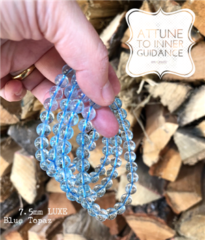 Blue Topaz Bracelet ATTUNE TO INNER GUIDANCE - zen jewelz