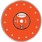 12510 5"X.060X7/8" Heavy Duty Orange Continuous Rim Tile Diamond Blades Dry Cut TD2H