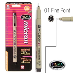 Pen-Pigma Micron Pen (01)-Black: 053482301813