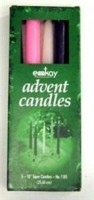 Candle-Advent-10" - 3 Purp/1 Pnk/1 White: 072094110507