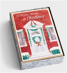 Christmas Card-Boxed-Special Friends-Holiday Wreath: 081983721243