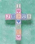 Wall Cross-Jesus Loves Me Blocks-Pastel:  095177566046