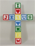 Wall Cross-Jesus Loves Me Blocks-Primary Colors:  095177566053