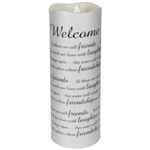 Candle-Flameless Flicker-Sonnet-Welcome w/Timer-Vanilla: 096069104643