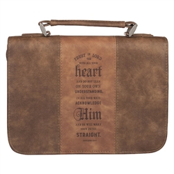Bible Cover-Classic Luxleather-Trust In The Lord-Brown-MED: 1220000134140