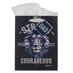 Gift Bag Medium Strong & Courageous Dad Joshua 1:9: 1220000135314