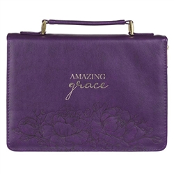 Bible Cover-Fashion/Amazing Grace Floral-Purple-LRG: 1220000135925