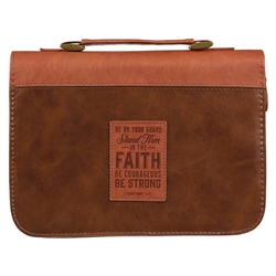 Bible Cover-Classic Luxleather-Stand Firm In The Faith-LRG: 1220000321243
