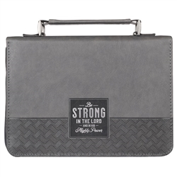 Bible Cover-Classic Gray Be Strong Josh. 1:9: 1220000324695